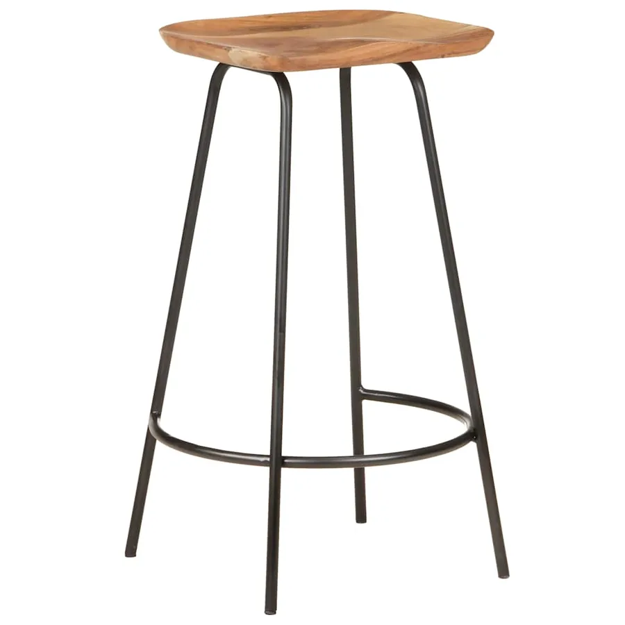 Tabourets de bar lot de 2 bois d'acacia solide - 2