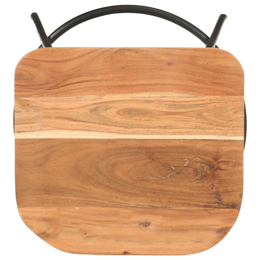 Tabourets de bar lot de 2 bois d'acacia solide - 6