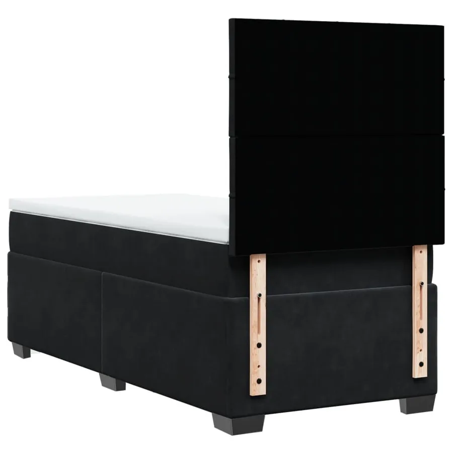 Sommier à lattes de lit avec matelas Noir 90x200 cm Velours - 10