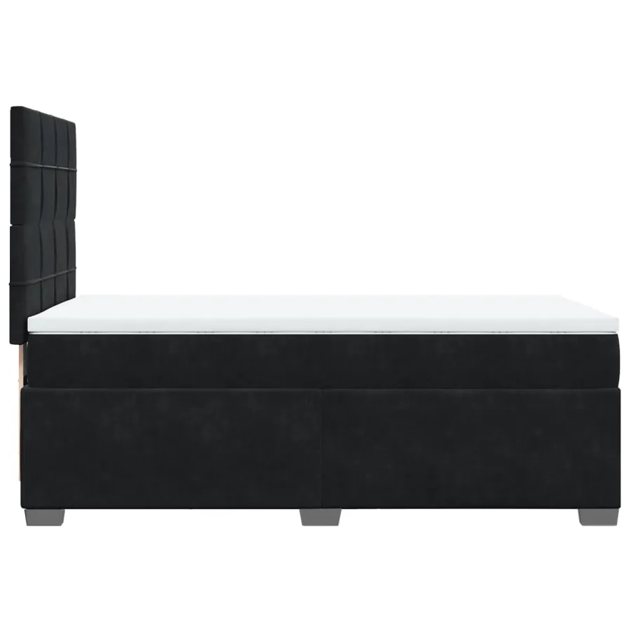 Sommier à lattes de lit avec matelas Noir 90x200 cm Velours - 9