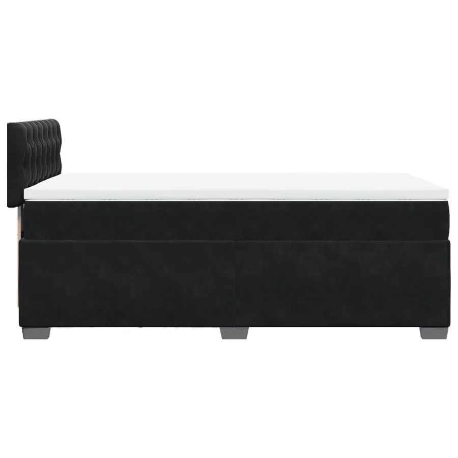Sommier à lattes de lit avec matelas Noir 90x200 cm Velours - 9