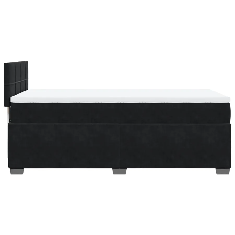 Sommier à lattes de lit avec matelas Noir 90x200 cm Velours - 9