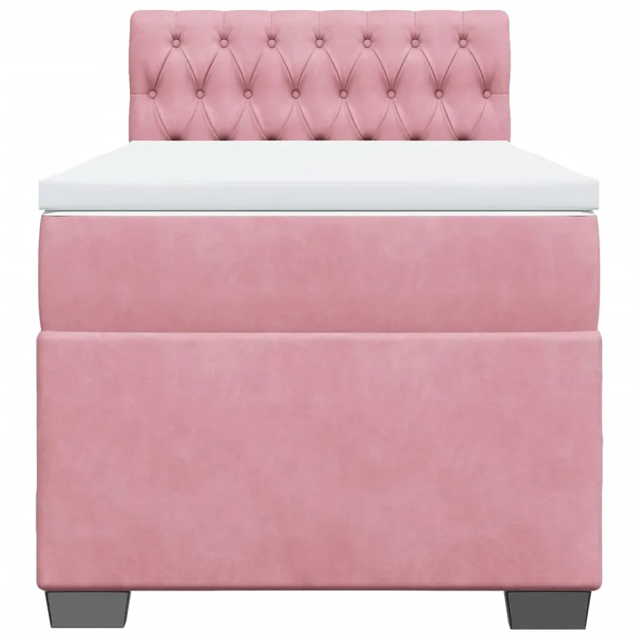 Sommier à lattes de lit avec matelas Rose 90x190 cm Velours - 4