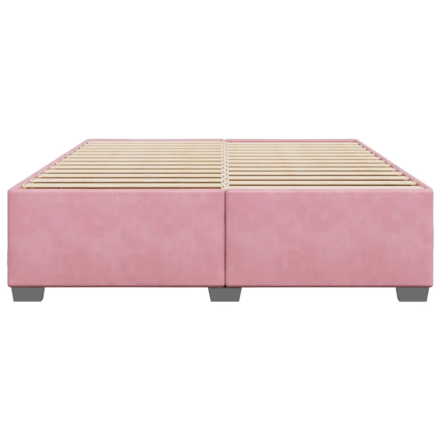 Cadre de lit sans matelas rose 180x200 cm velours - 4