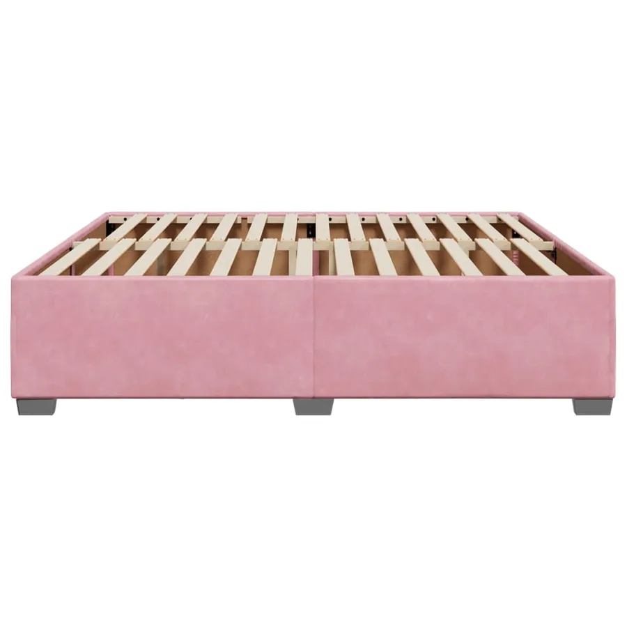Cadre de lit sans matelas rose 180x200 cm velours - 5
