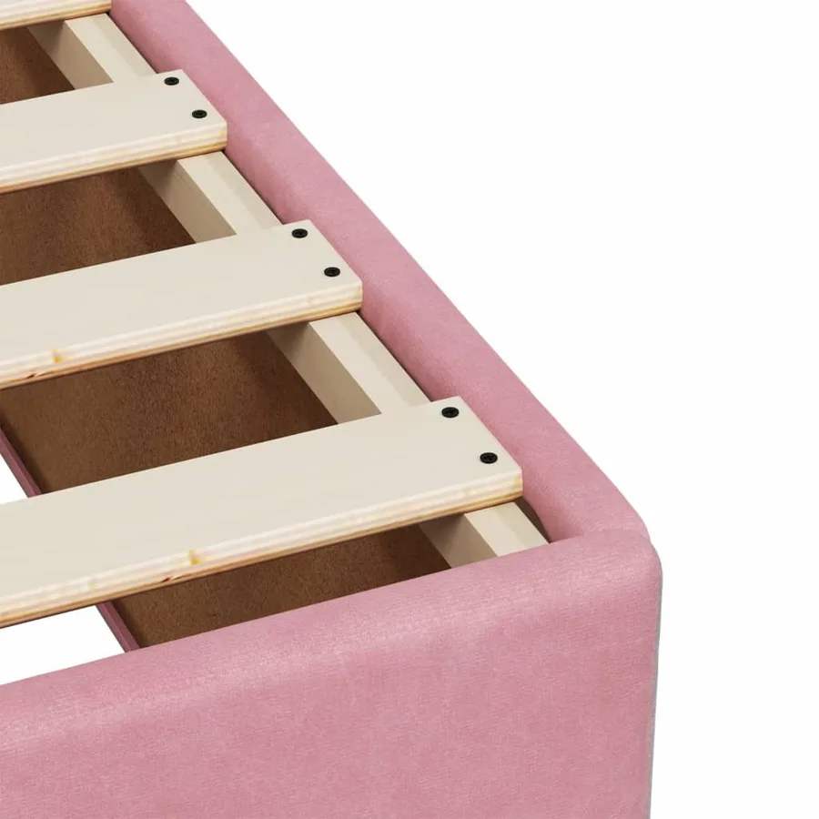 Cadre de lit sans matelas rose 180x200 cm velours - 7