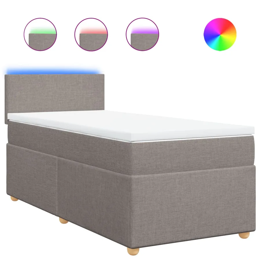 Sommier à lattes de lit avec matelas Taupe 100x200 cm Tissu - 2