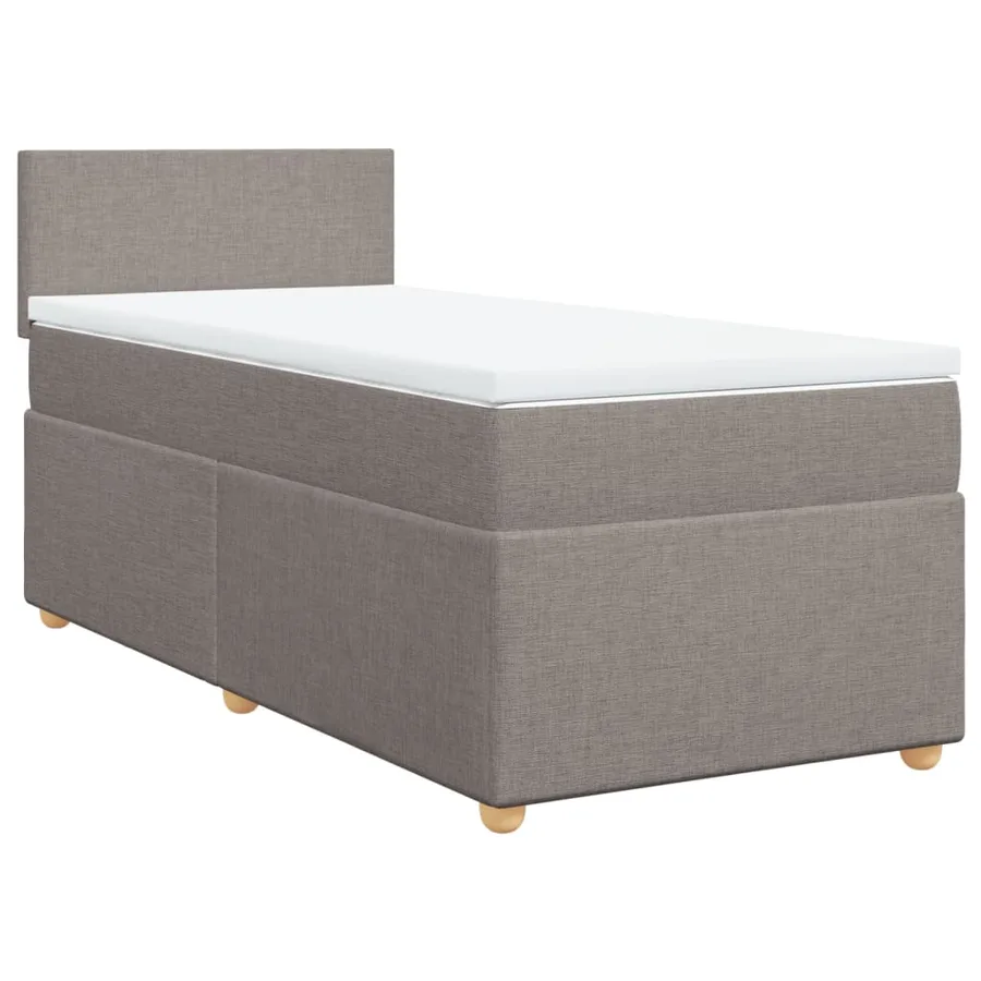 Sommier à lattes de lit avec matelas Taupe 100x200 cm Tissu - 3