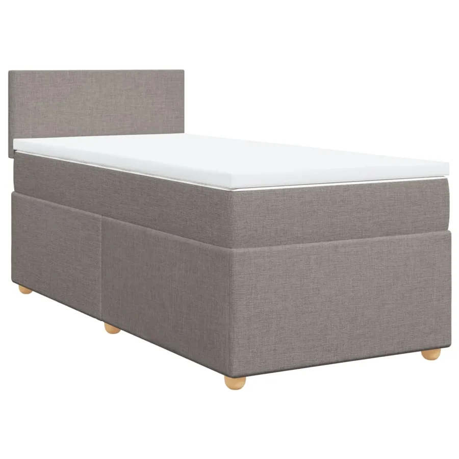 Sommier à lattes de lit avec matelas Taupe 90x200 cm Tissu - 3