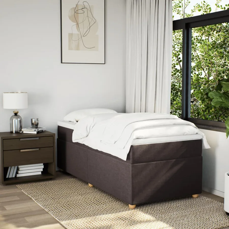 Sommier à lattes de lit avec matelas Marron foncé 90x200 cm - 3