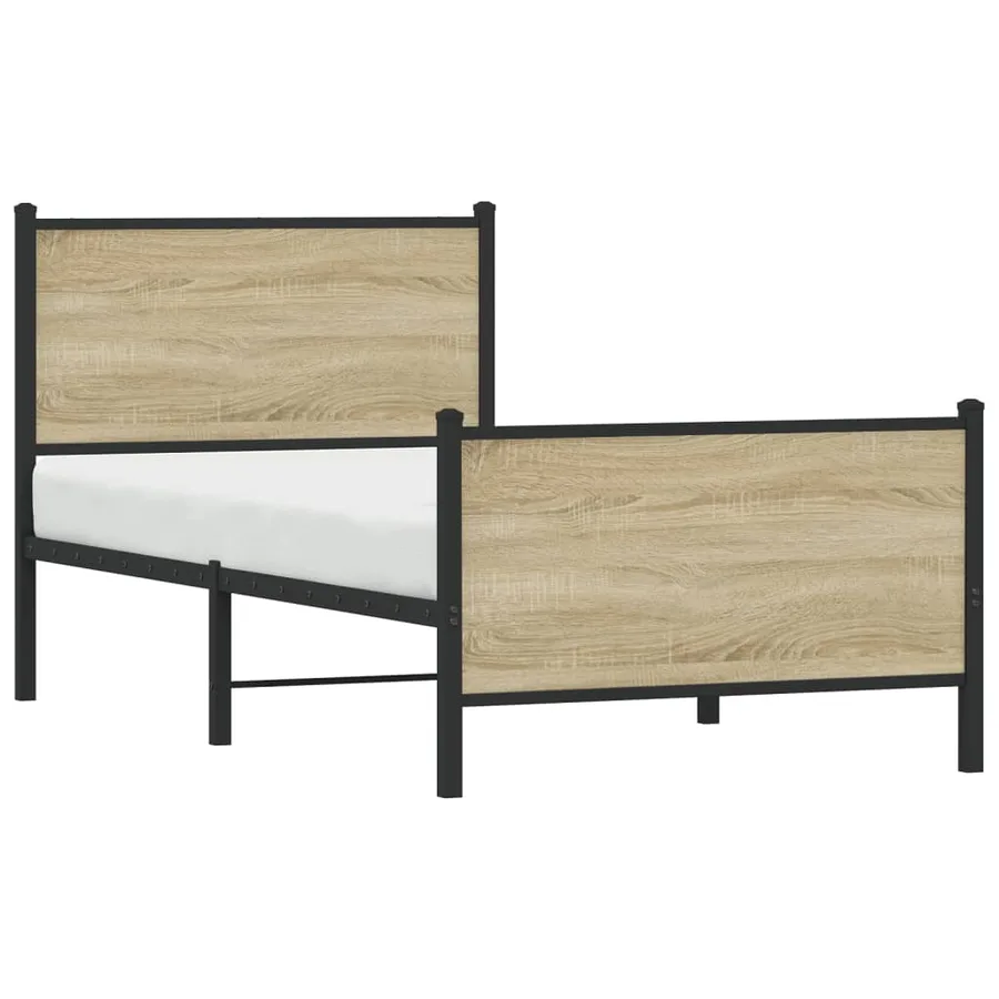 Cadre de lit en métal sans matelas chêne sonoma 80x200 cm - 4