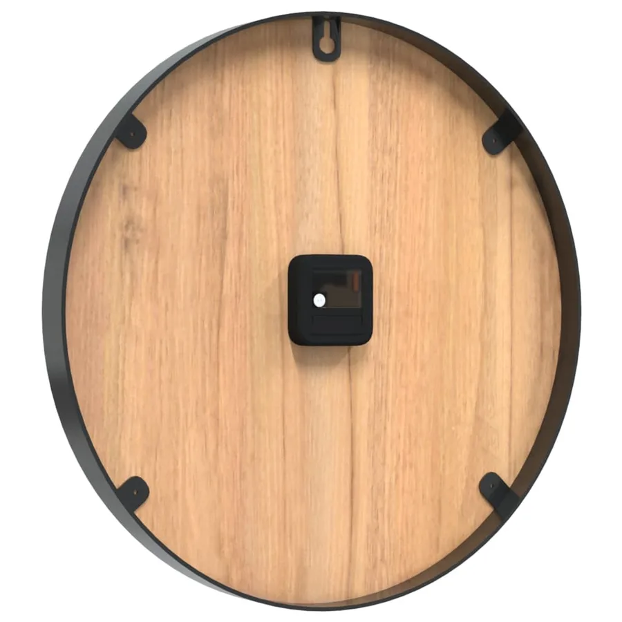 Horloge murale marron Ø39 cm fer et bois d'ingénierie - 5