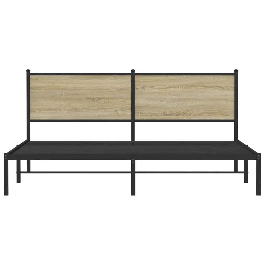 Cadre de lit en métal sans matelas chêne sonoma 160x200 cm - 5
