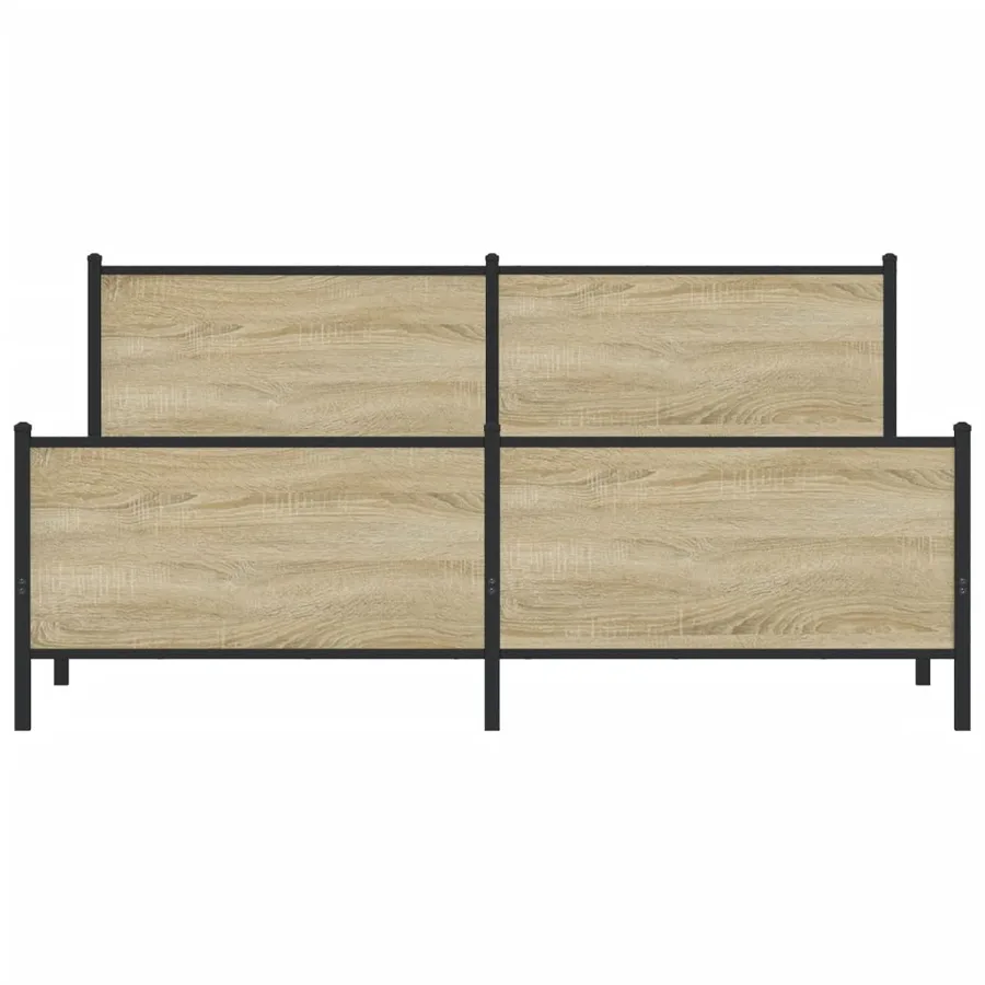 Cadre de lit en métal sans matelas chêne sonoma 200x200 cm - 5