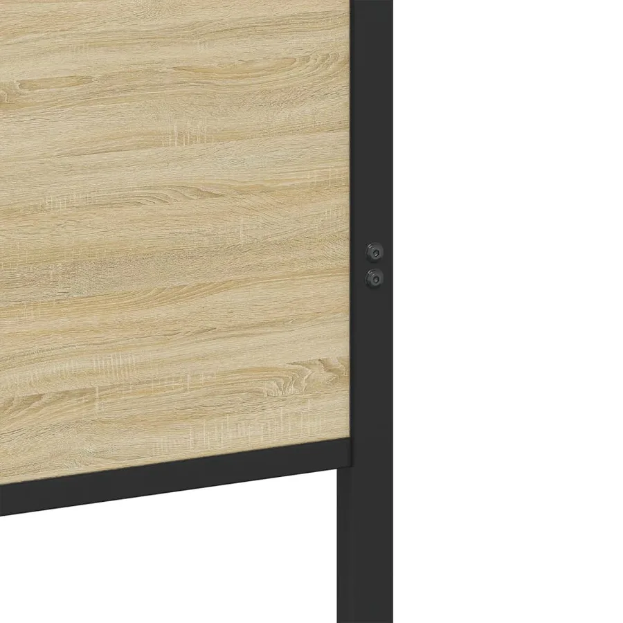 Cadre de lit en métal sans matelas chêne sonoma 200x200 cm - 8