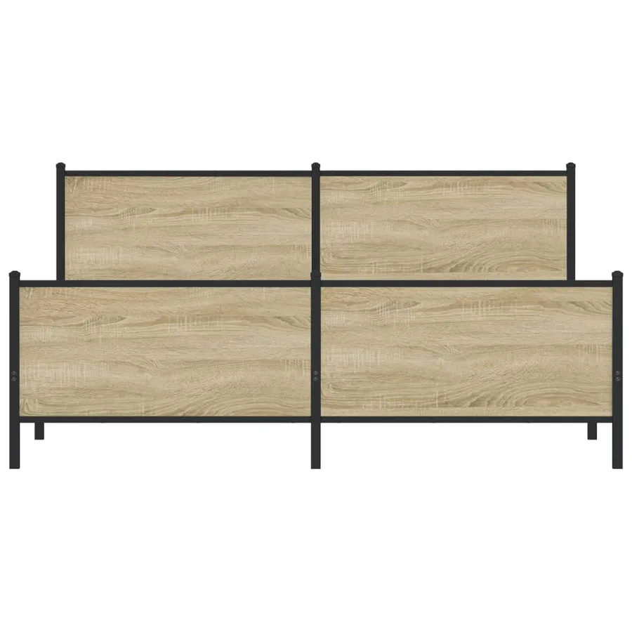 Cadre de lit en métal sans matelas chêne sonoma 183x213 cm - 5