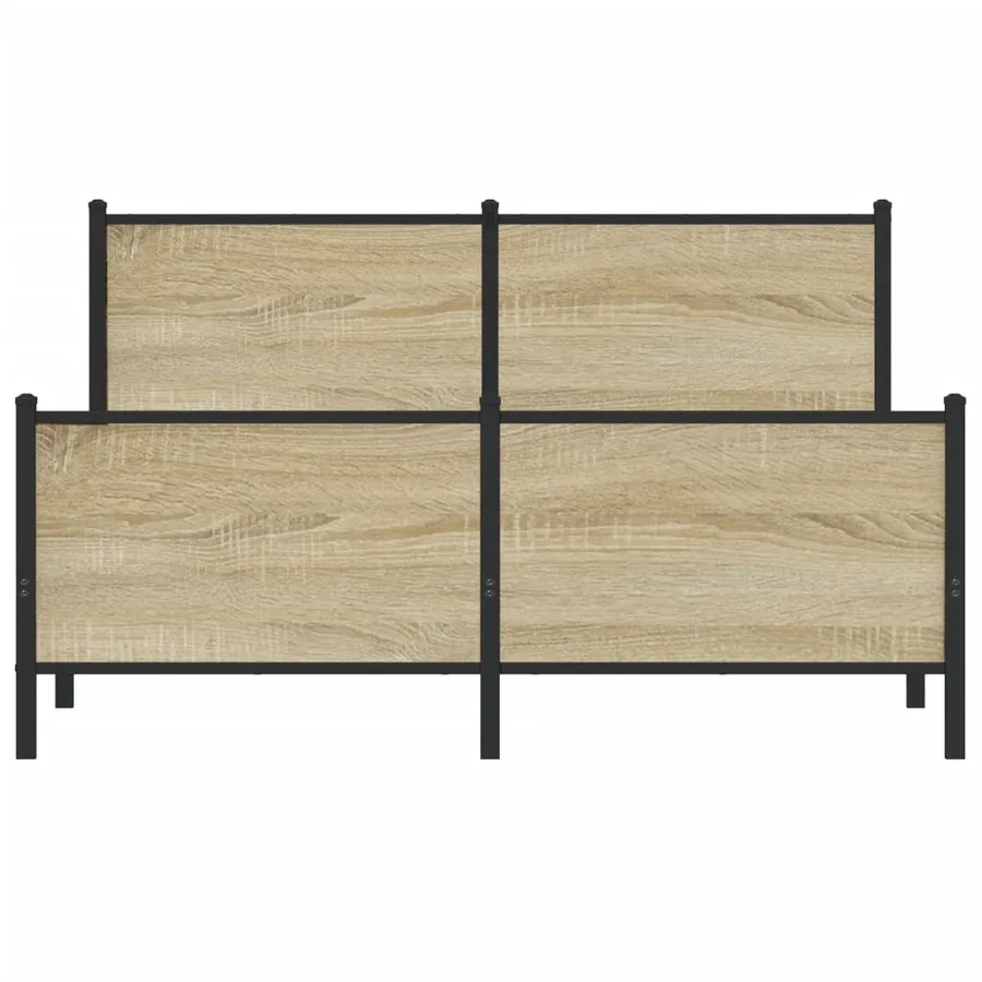 Cadre de lit en métal sans matelas chêne sonoma 137x190 cm - 5
