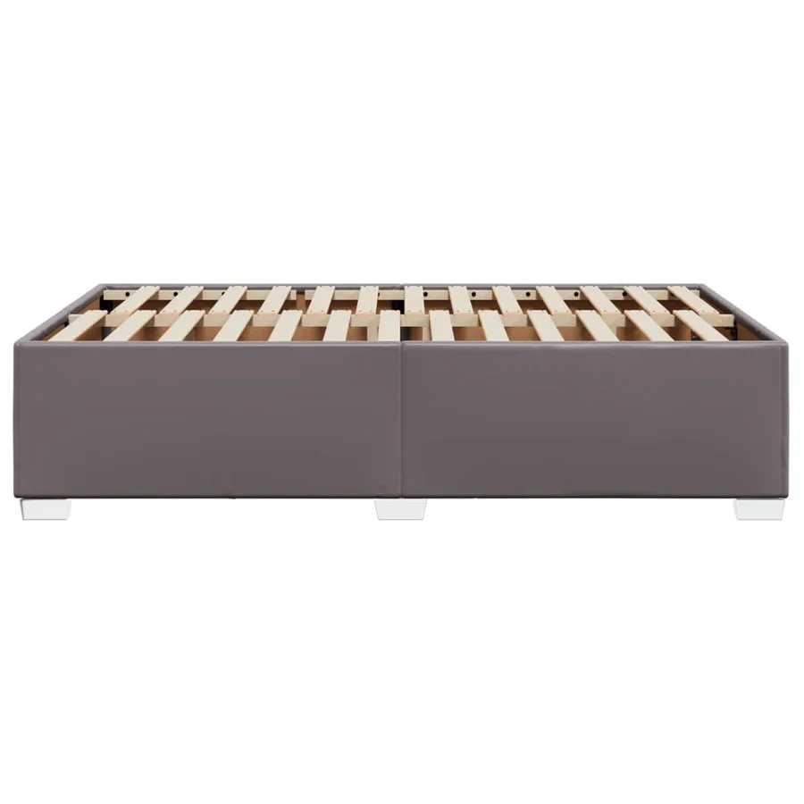 Cadre de lit sans matelas gris 120x190 cm similicuir - 5