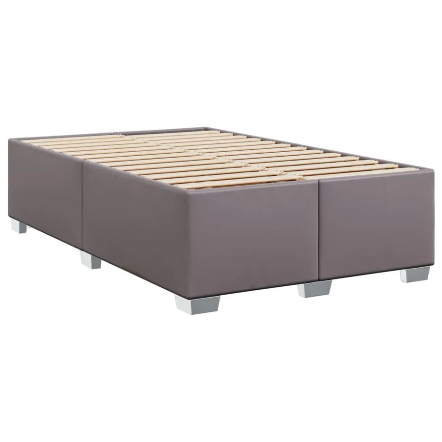 Cadre de lit sans matelas gris 120x190 cm similicuir - 6