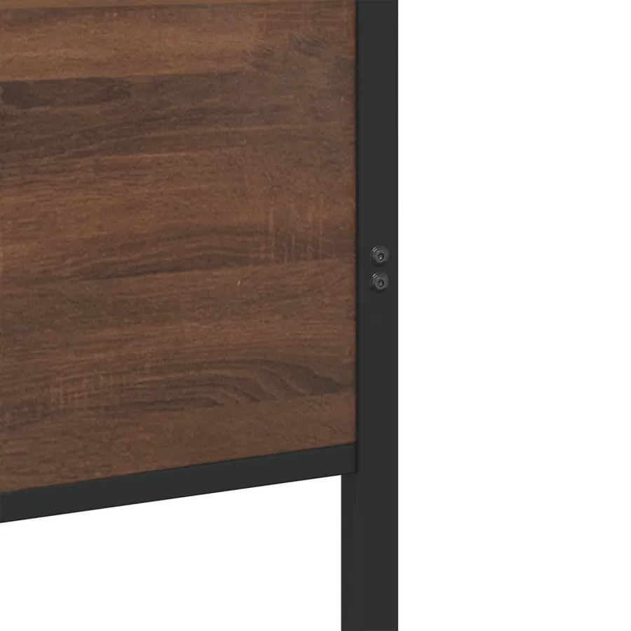 Cadre de lit en métal sans matelas chêne marron 75x190 cm - 8