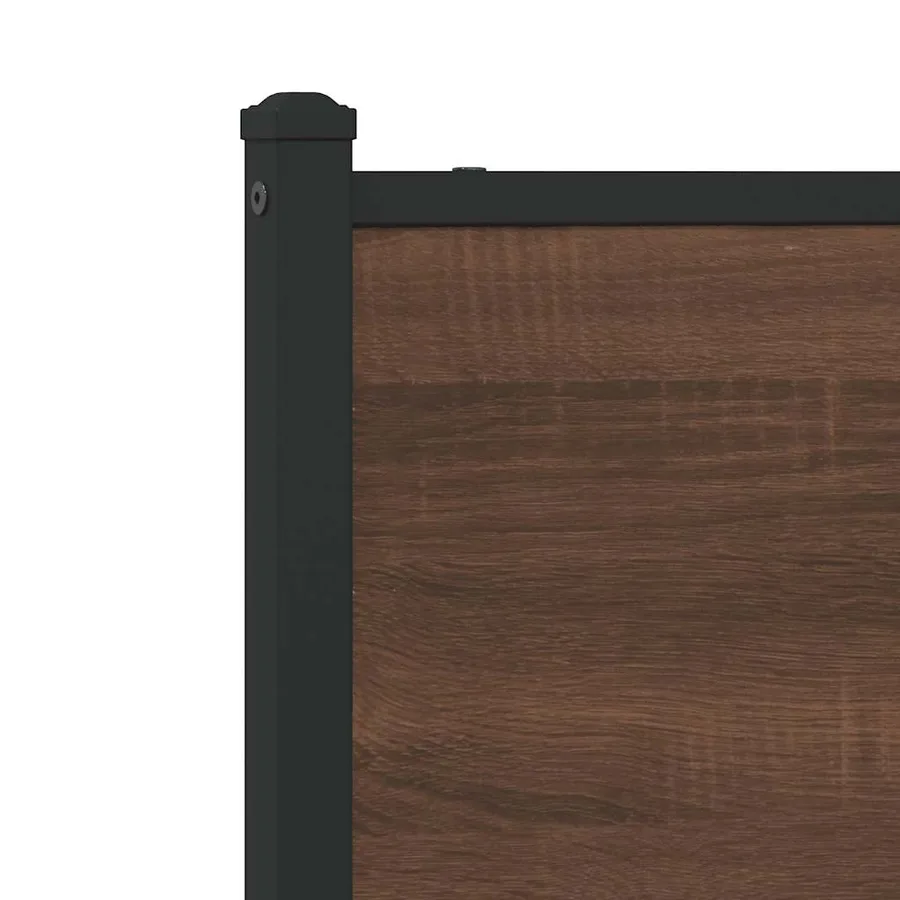 Cadre de lit en métal sans matelas chêne marron 193x203 cm - 9