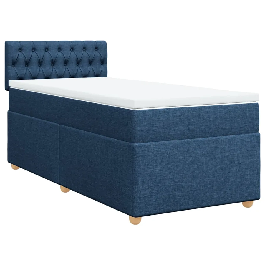 Sommier à lattes de lit avec matelas Bleu 90x200 cm Tissu - 2