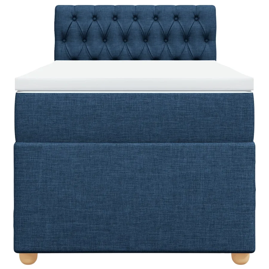 Sommier à lattes de lit avec matelas Bleu 90x200 cm Tissu - 4