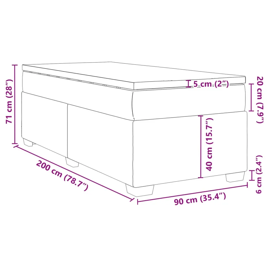 Sommier à lattes de lit avec matelas Cappuccino 90x200 cm - 12