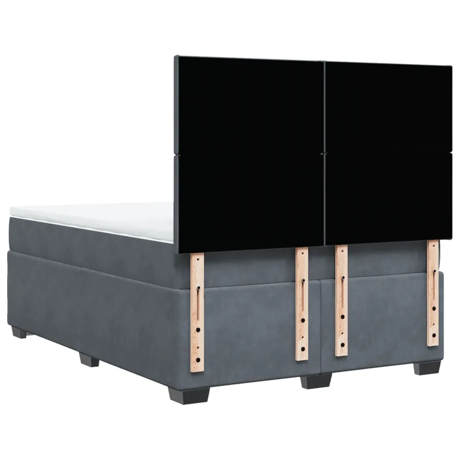 Sommier à lattes de lit et matelas Gris foncé 140x200cm Velours - 12
