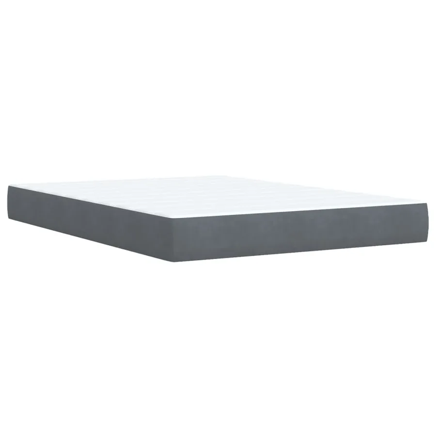 Sommier à lattes de lit et matelas Gris foncé 140x200cm Velours - 9