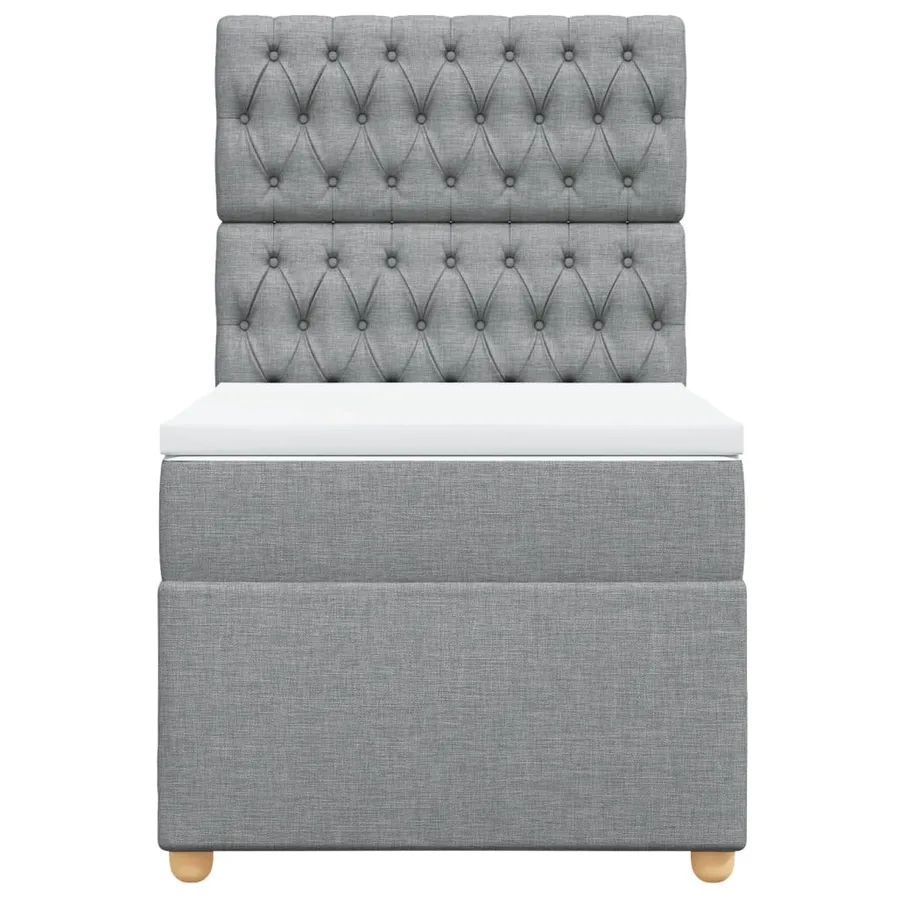 Sommier à lattes de lit avec matelas Gris clair 90x200 cm Tissu - 4