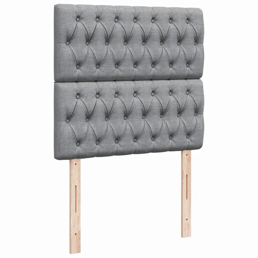 Sommier à lattes de lit avec matelas Gris clair 90x200 cm Tissu - 7