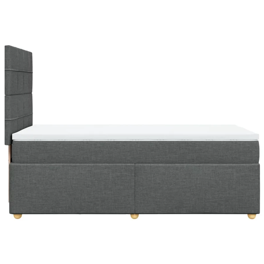 Sommier à lattes de lit avec matelas Gris foncé 90x200 cm Tissu - 5