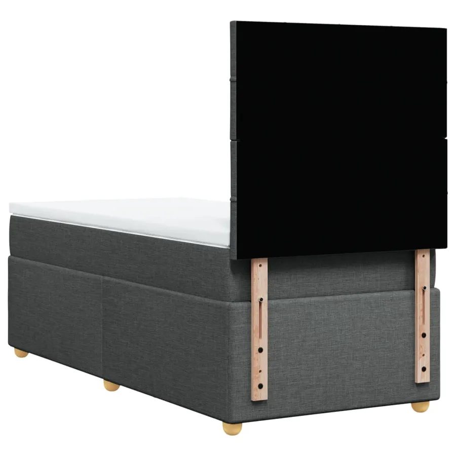 Sommier à lattes de lit avec matelas Gris foncé 90x200 cm Tissu - 6