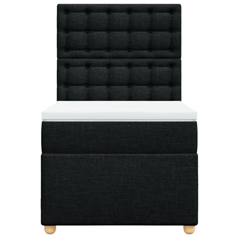 Sommier à lattes de lit avec matelas Noir 90x200 cm Tissu - 6