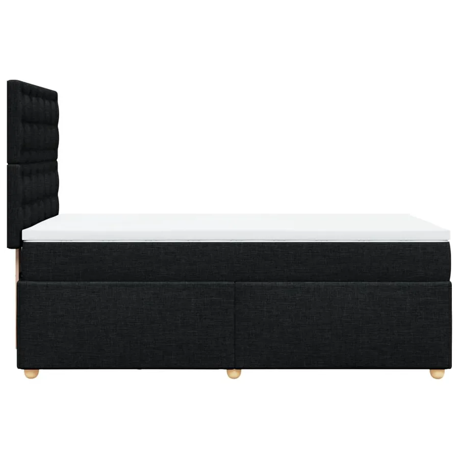 Sommier à lattes de lit avec matelas Noir 90x200 cm Tissu - 7