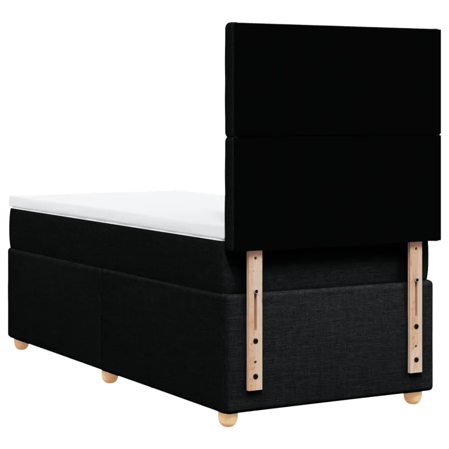 Sommier à lattes de lit avec matelas Noir 90x200 cm Tissu - 8
