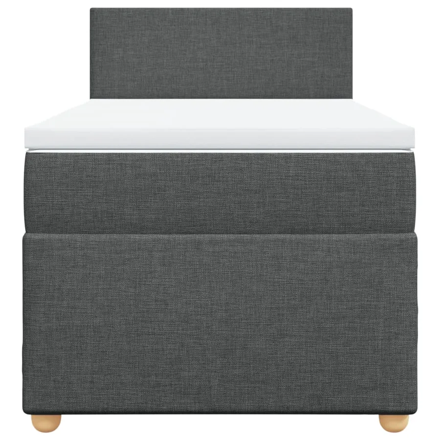 Sommier à lattes de lit avec matelas Gris foncé 90x200 cm Tissu - 6