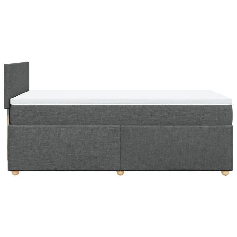 Sommier à lattes de lit avec matelas Gris foncé 90x200 cm Tissu - 7