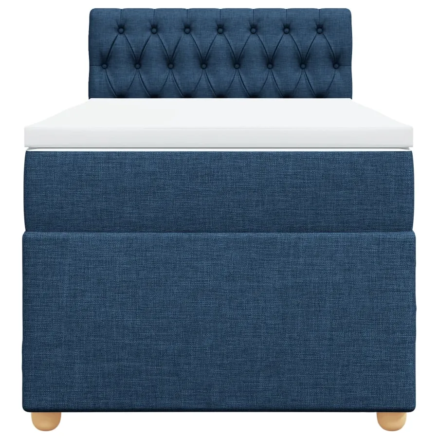 Sommier à lattes de lit avec matelas Bleu 90x200 cm Tissu - 6