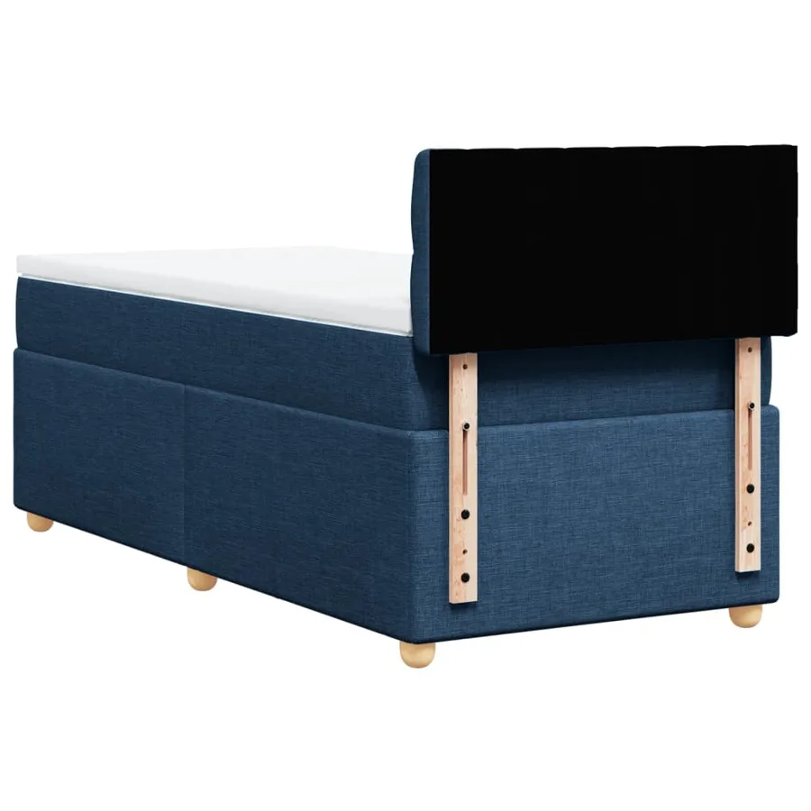 Sommier à lattes de lit avec matelas Bleu 90x200 cm Tissu - 8