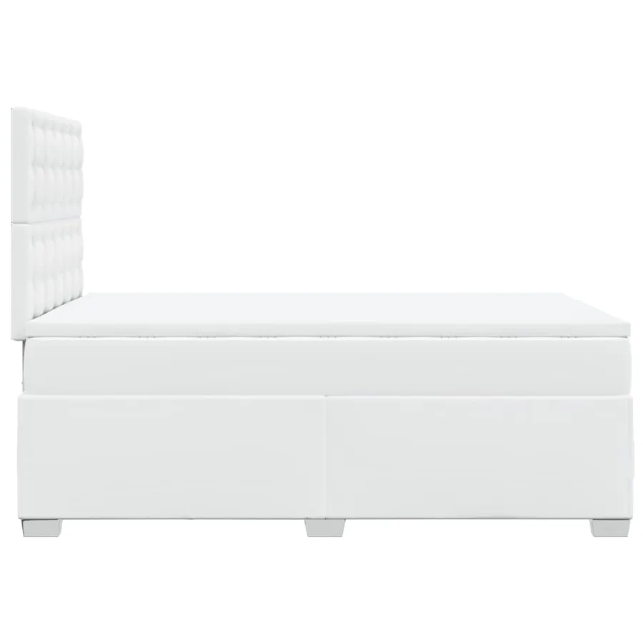 Sommier à lattes de lit avec matelas blanc 120x190cm similicuir - 11