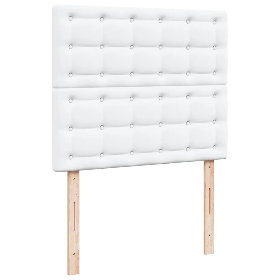 Sommier à lattes de lit avec matelas blanc 120x190cm similicuir - 7
