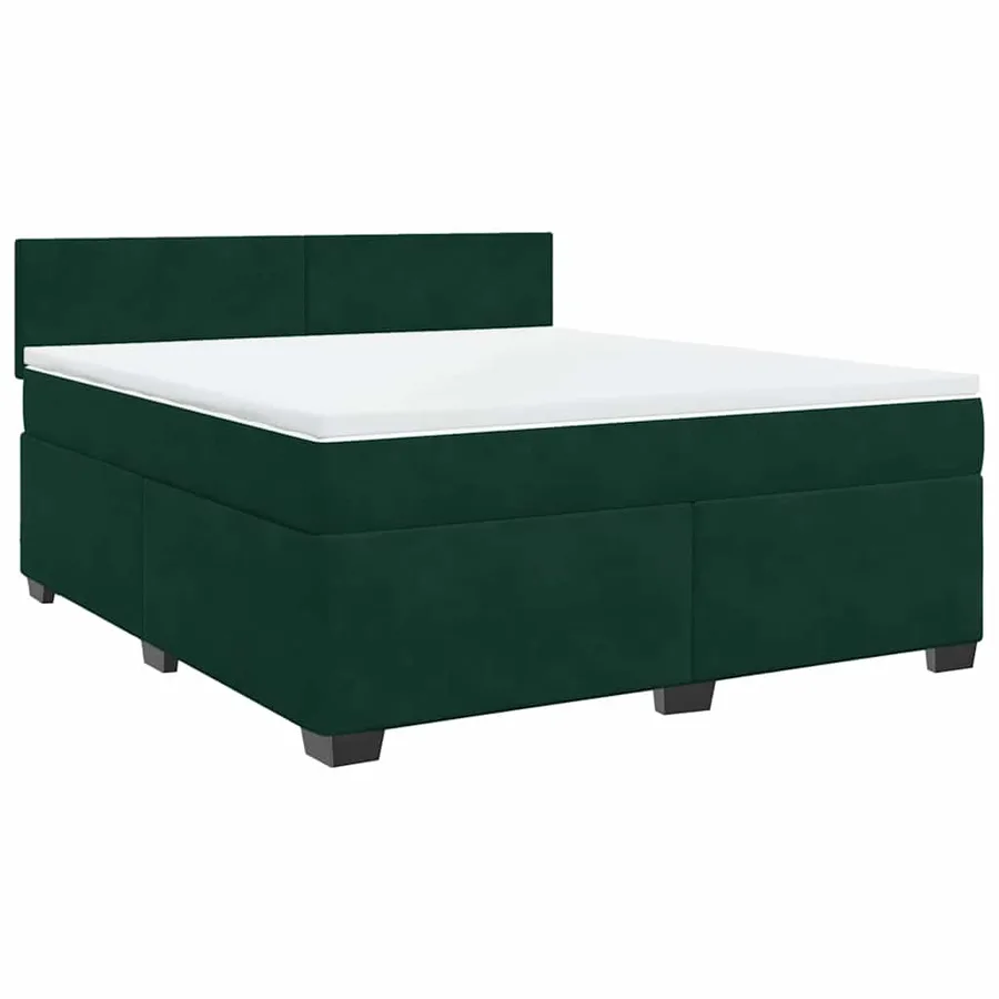 Sommier à lattes de lit et matelas Vert foncé 180x200cm Velours - 3