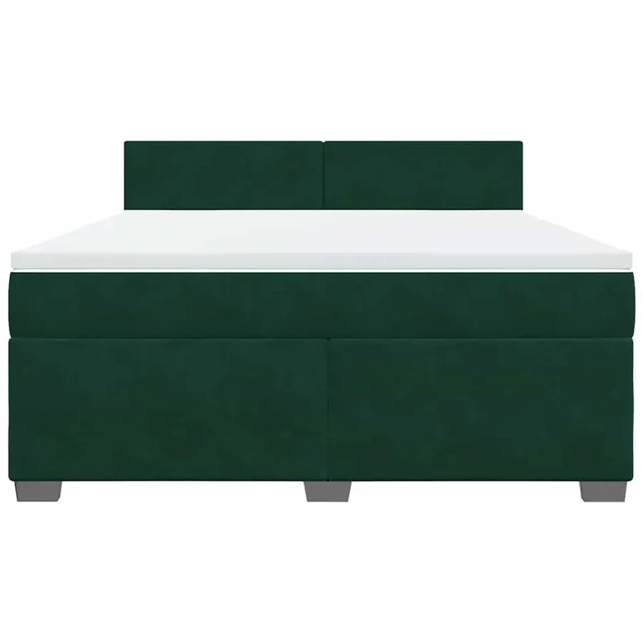 Sommier à lattes de lit et matelas Vert foncé 180x200cm Velours - 6