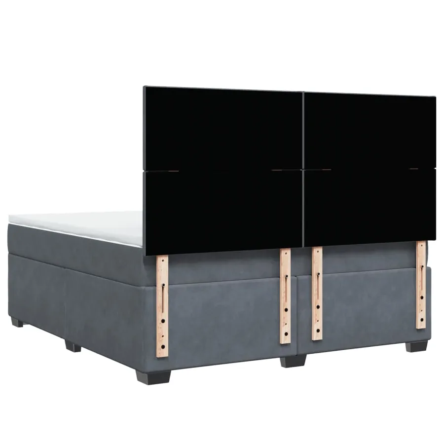 Sommier à lattes de lit et matelas Gris foncé 180x200cm Velours - 12