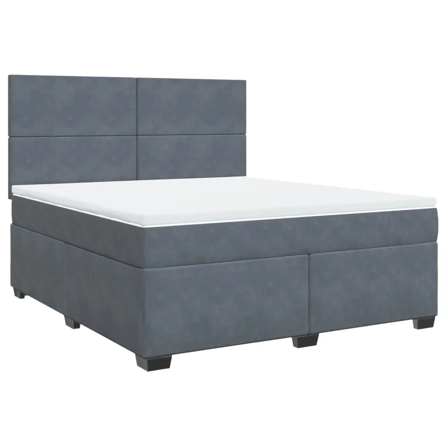 Sommier à lattes de lit et matelas Gris foncé 180x200cm Velours - 3