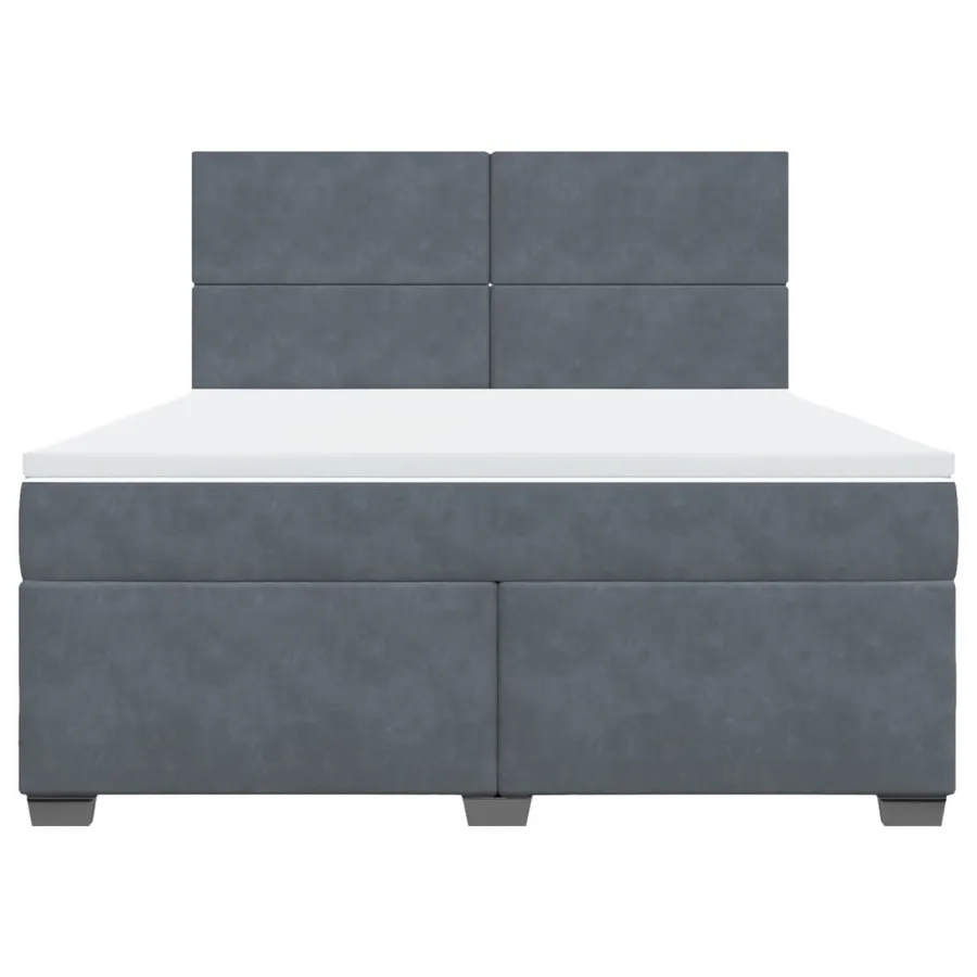 Sommier à lattes de lit et matelas Gris foncé 180x200cm Velours - 6