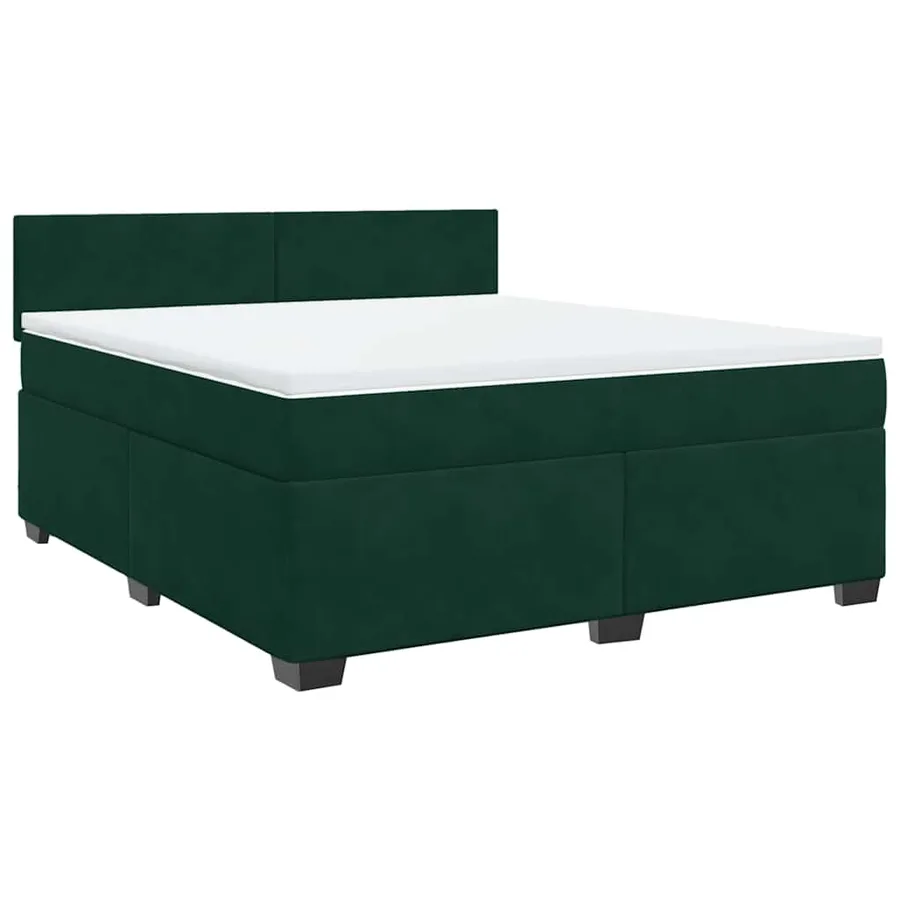 Sommier à lattes de lit et matelas Vert foncé 180x200cm Velours - 2