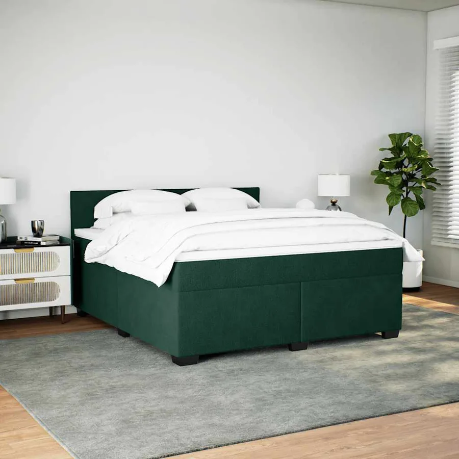 Sommier à lattes de lit et matelas Vert foncé 180x200cm Velours - 3